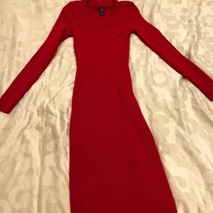 Red long sleeve sweater dress size small